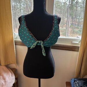 Laundry By Shelli Segal Turquoise and Plum Bikini Top